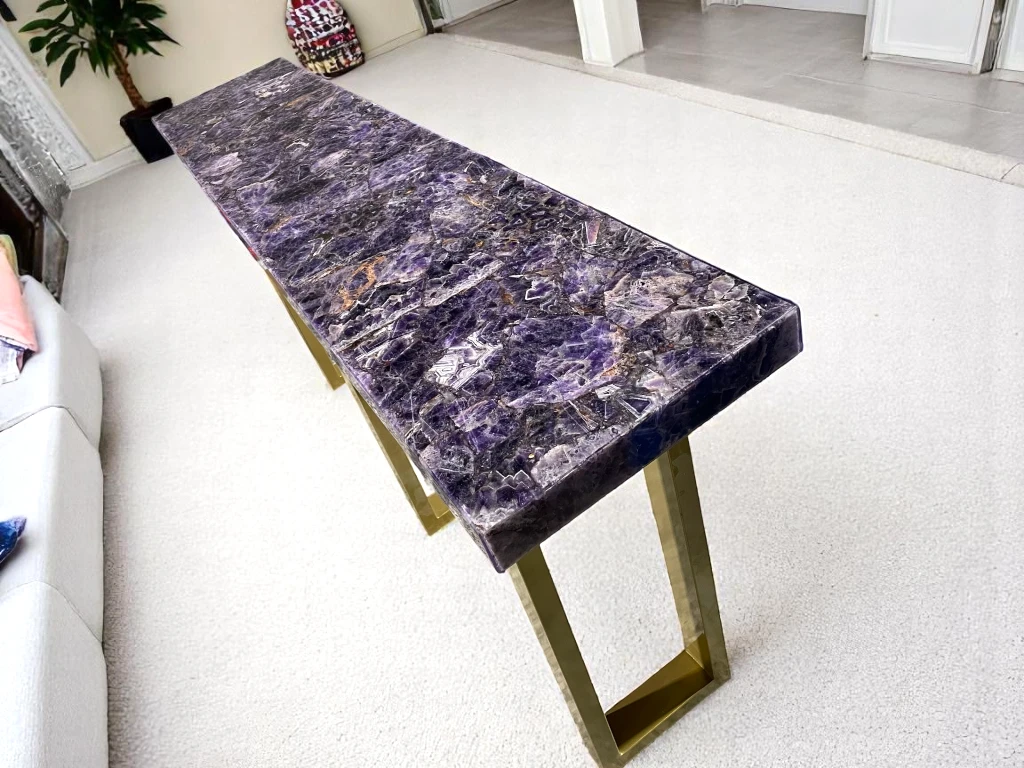 Amethyst Living Room Dining Table Crystal Gemstone Art Decor